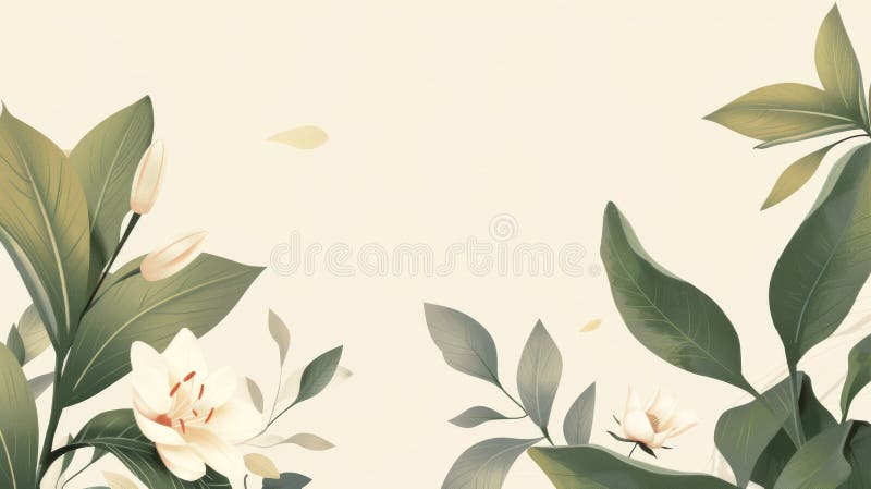 An Elegant Floral Background Featuring Soft Colors and Ample Copy Space for Customization. This floral design features soft blooms and delicate leaves, ideal for elegant invitations or creative projects that need a touch of charm and sophistication to enhance your artistic designs AI generated