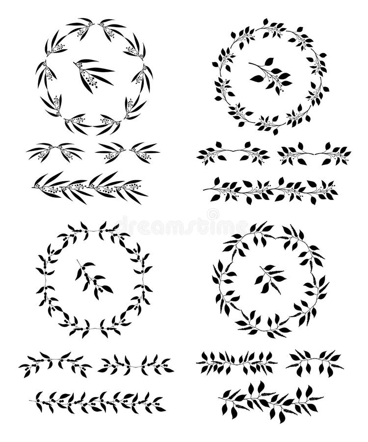 Elegant floral decorative elements set stock illustration Elegant floral decorative elements set stock illustration