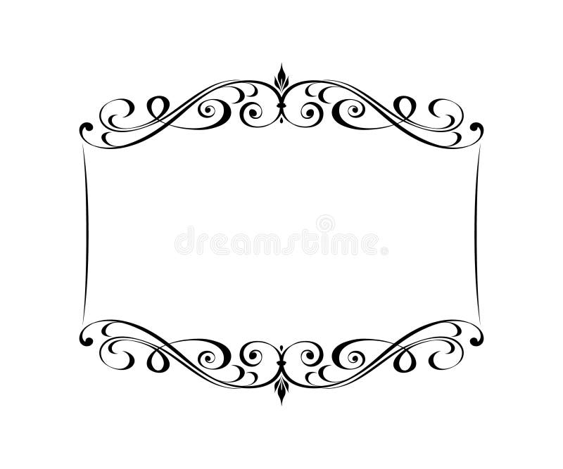 Elegant Floral Horizontal Vector Frame for Your Projects.Isolated