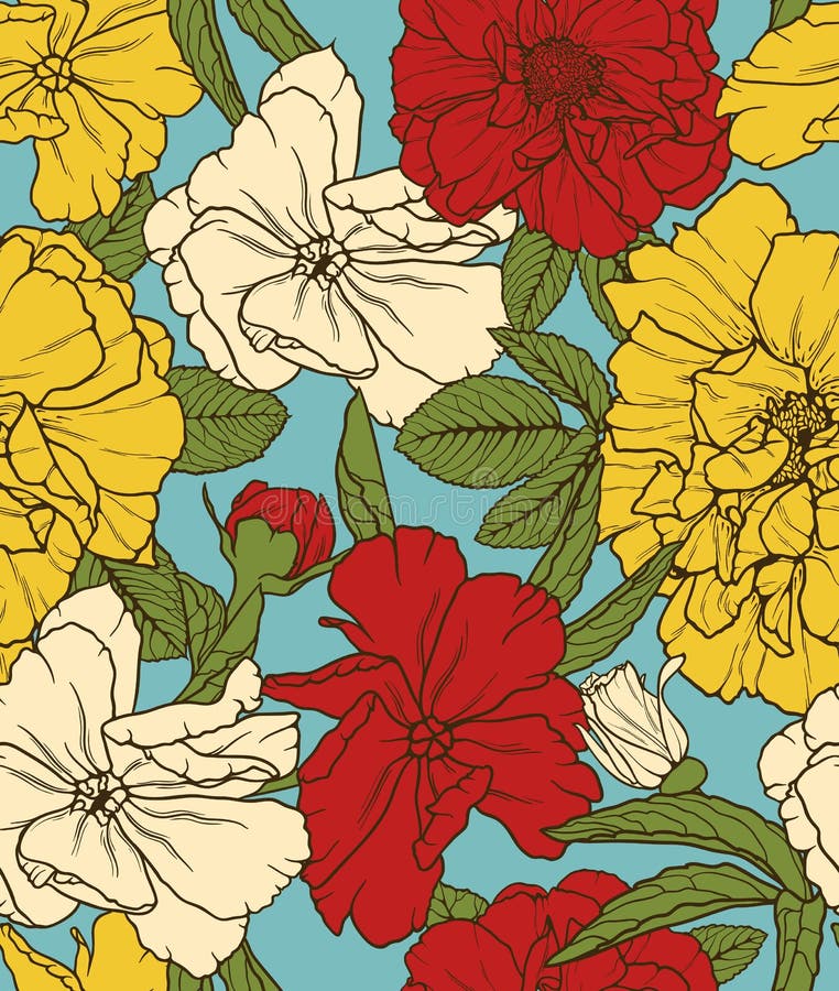 Elegant floral seamless pattern stock illustration