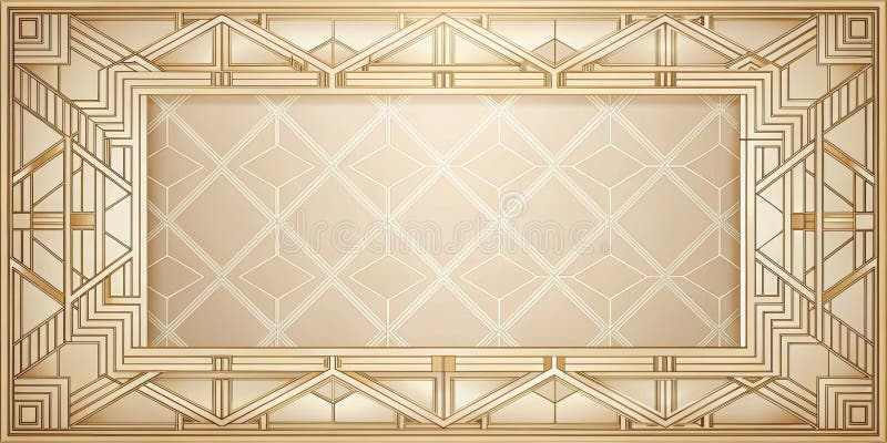 Elegant geometric art deco frame with subtle textured background for design projects. Generative AI vector illustration