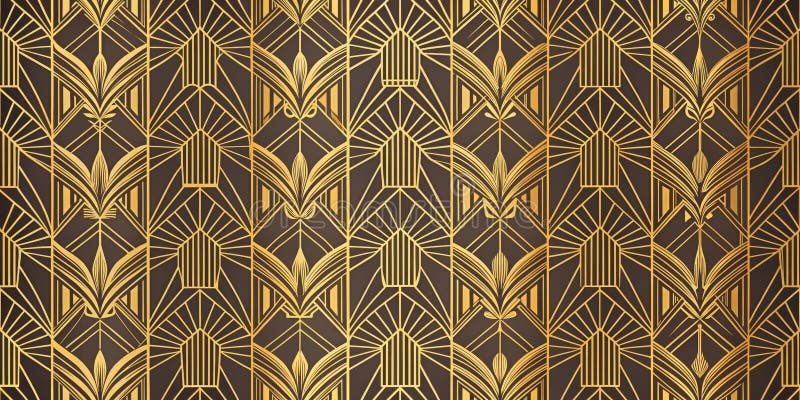 Elegant geometric art deco pattern design for textiles. Generative AI vector illustration