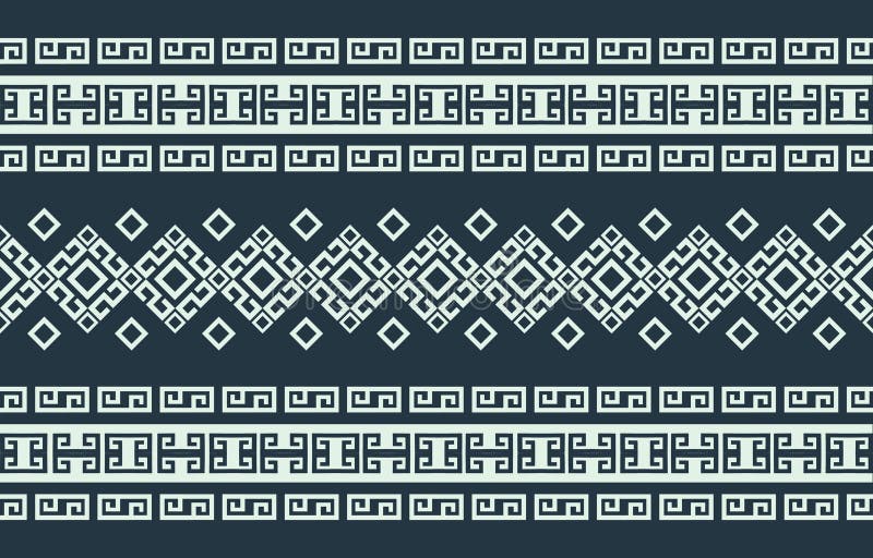 Elegant Geometric Seamless Pattern Design Repeating Greek Key and Diamond Textile Print royalty free illustration