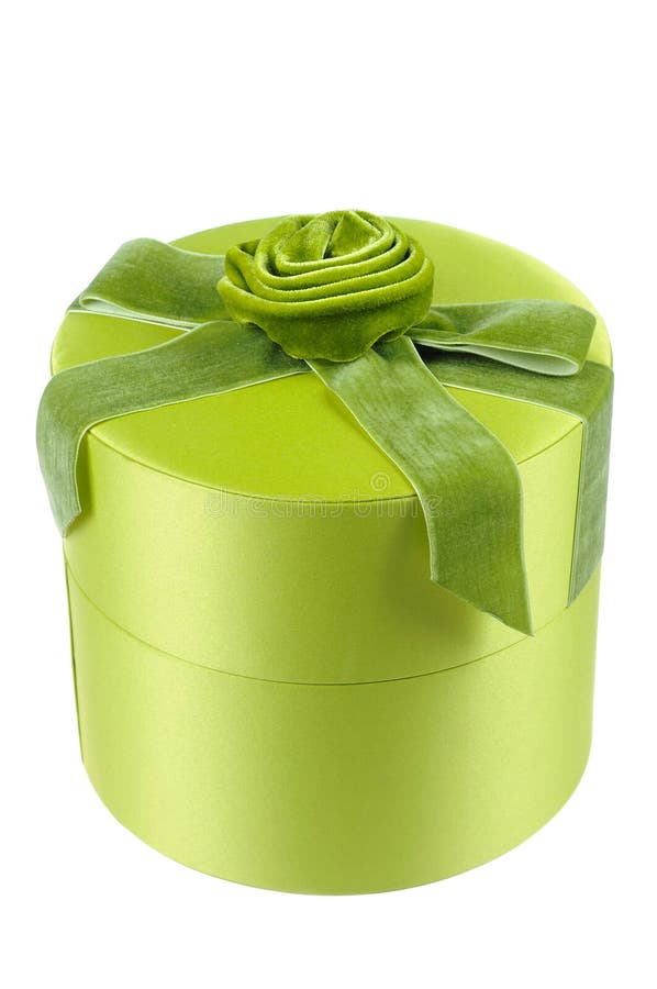 Elegant Gift Box Wrapped In White And Gold Striped Ribbon On Black