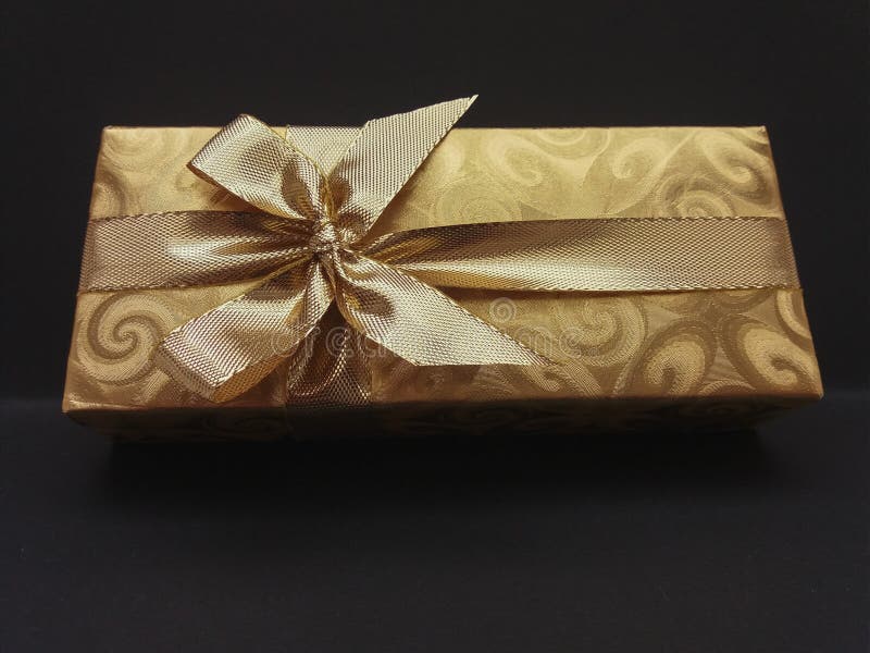 Gift Box Over Black Background Stock Image Image of background