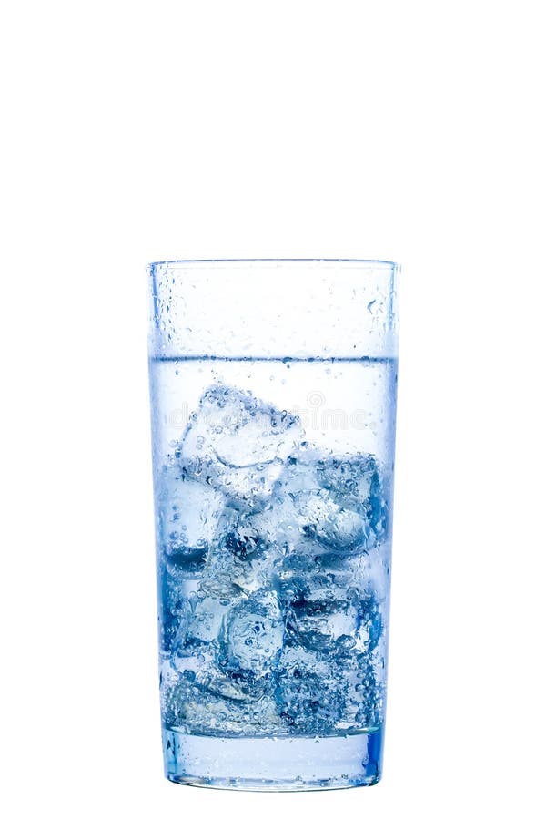 Elegant glass with water and ice