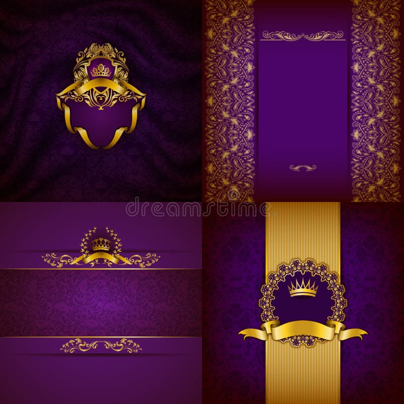 Elegant golden frame banner