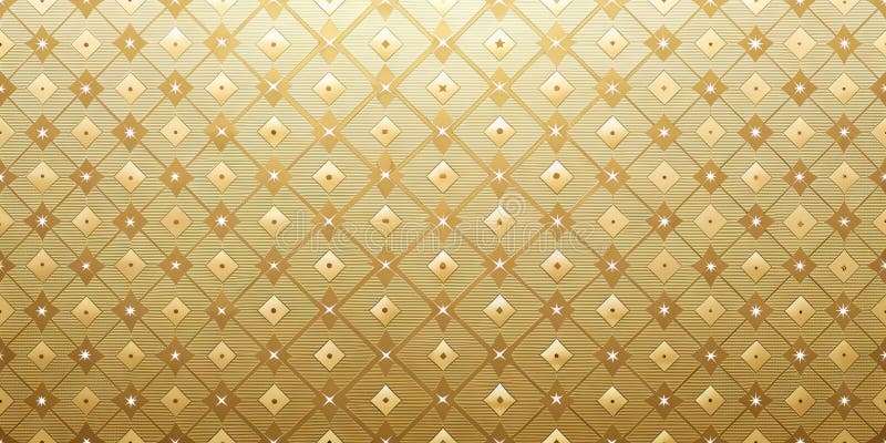 Elegant golden geometric pattern background texture with subtle embossing and sparkling accents. Generative AI vector illustration