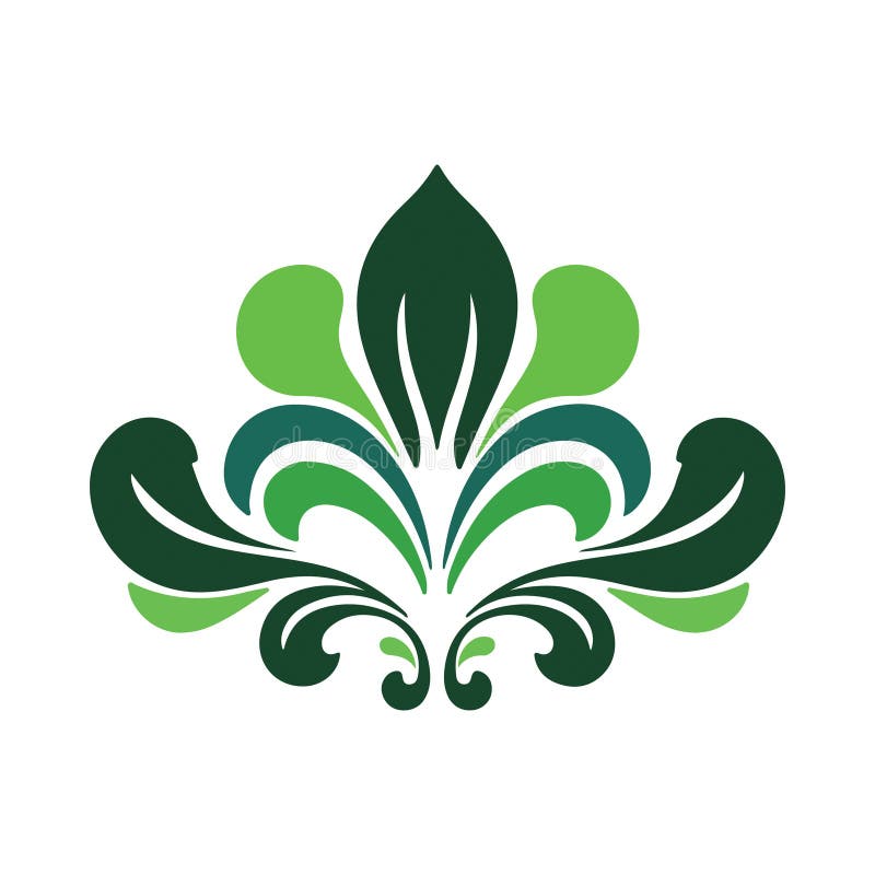Elegant Green Floral Damask Design Perfect för bakgrunder och logotyper royaltyfri illustrationer
