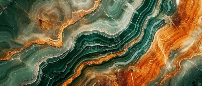 Elegant Green And Gold Agate Stone Texture royalty free illustration