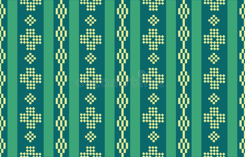 Elegant Green och Beige Pixeltern Design Sömlös textil för fashion eller decor stock illustrationer