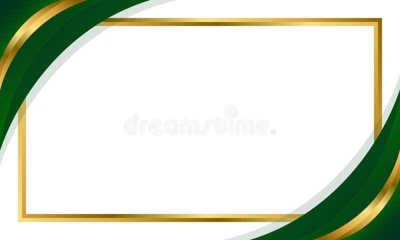 Elegant Green och Gold Abstract Curve Background. Modern ram- och kantdesign vektor illustrationer