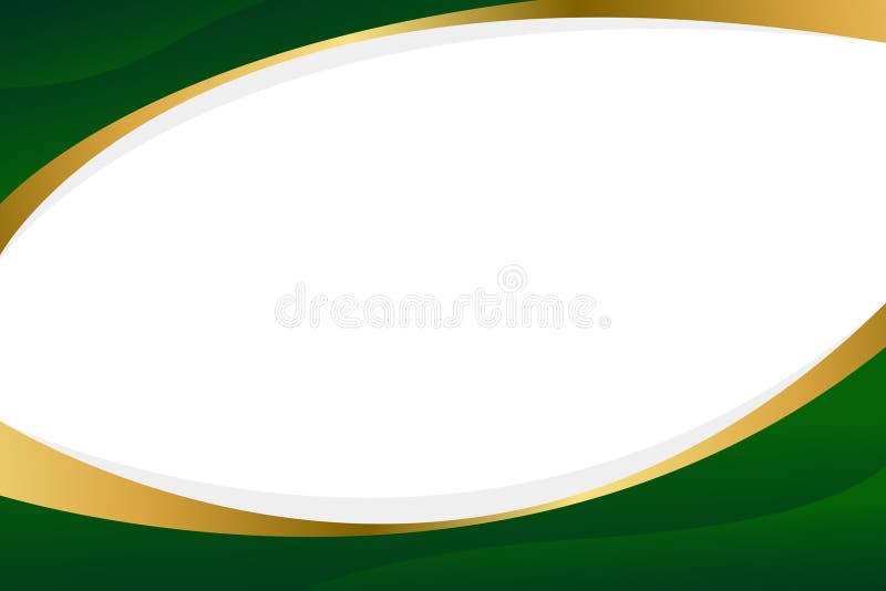 Elegant Green och Gold Abstract Curve Background. Modern ram- och kantdesign vektor illustrationer