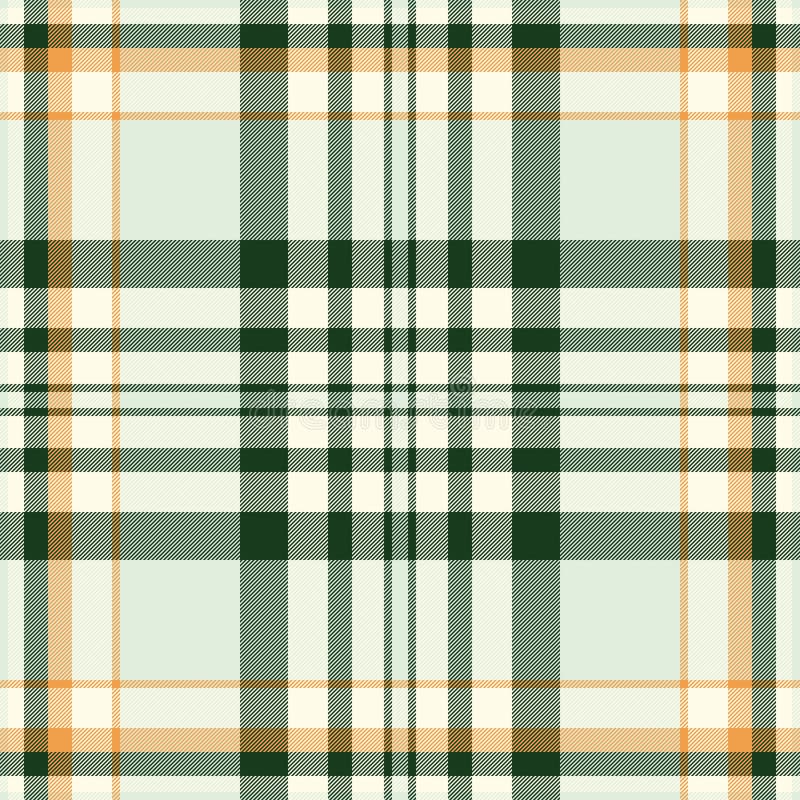 Elegant grön grädde och orange plaid-mönster. Perfekt för textildesign eller bakgrunder till webbplatser stock illustrationer