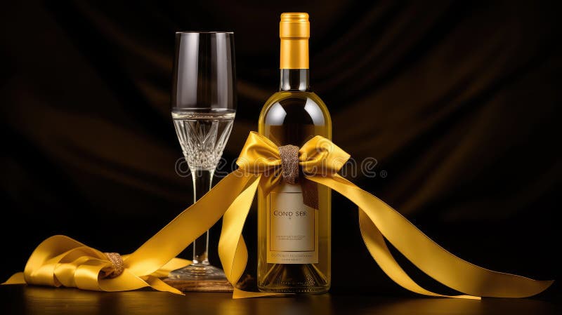 Elegant gul bandbåge stock illustrationer
