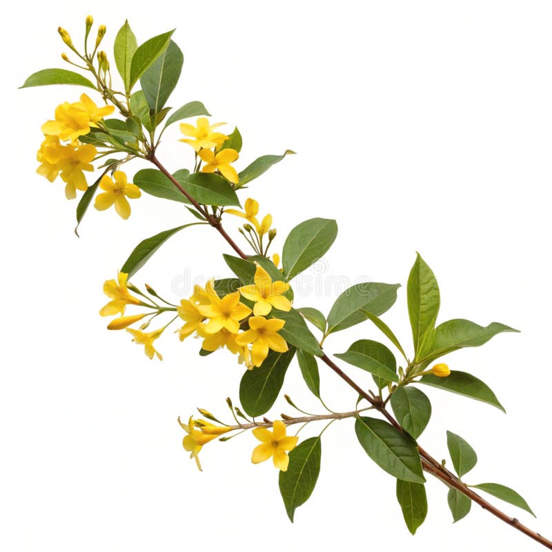 Elegant gul blomgren stock illustrationer