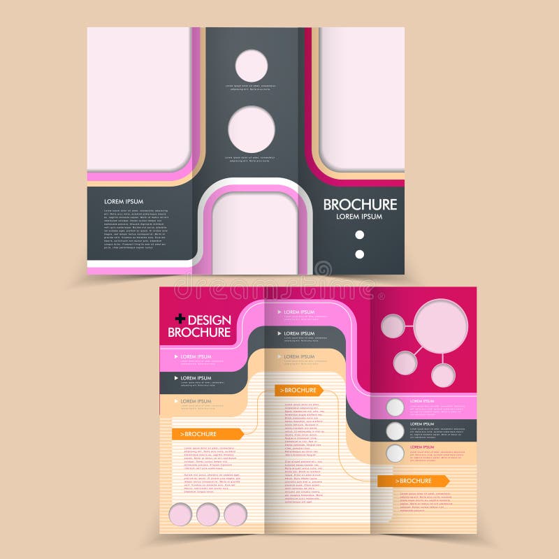 Elegant half-fold brochure design vector illustration