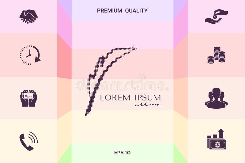 Elegant halftone embleem met Vulpen Grafische elementen voor uw ontwerp royalty-vrije illustratie Elegant halftone embleem met Vulpen Grafische elementen voor uw ontwerp royalty-vrije illustratie