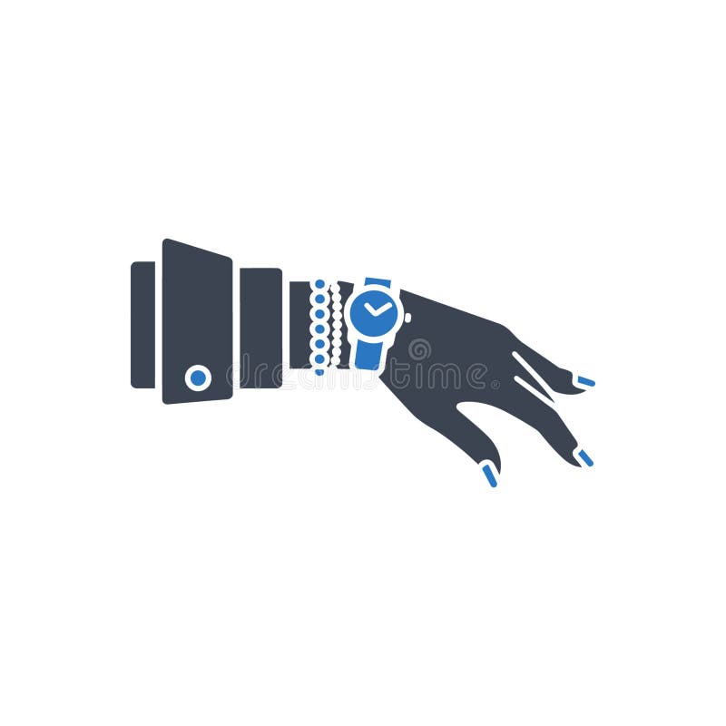 Elegant Hand Jewelry Icon stock illustration