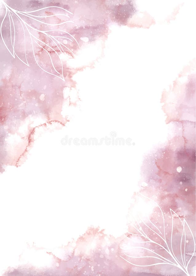 Elegant hand painted watercolour background with floral elements vector illustration