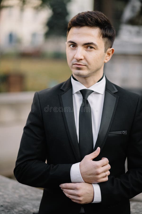 Photo of Stylish Man in Elegant Black Suit Stock Photo - Image of ...