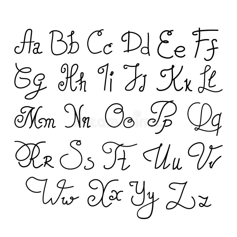 Elegant Handwritten Letters. Stock Vector - Illustration of lower ...