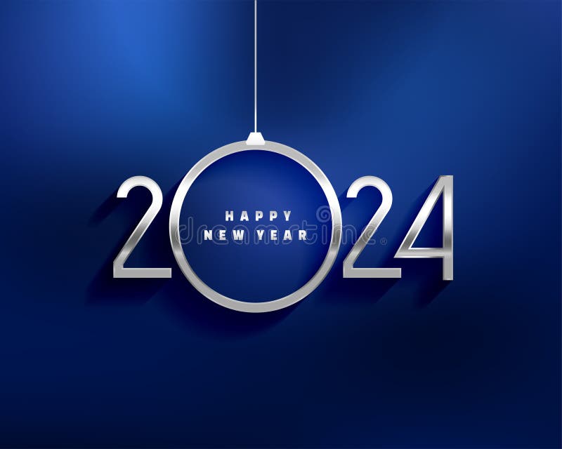 Happy New Year 2024 Background. Holiday Greeting Card Design Stock