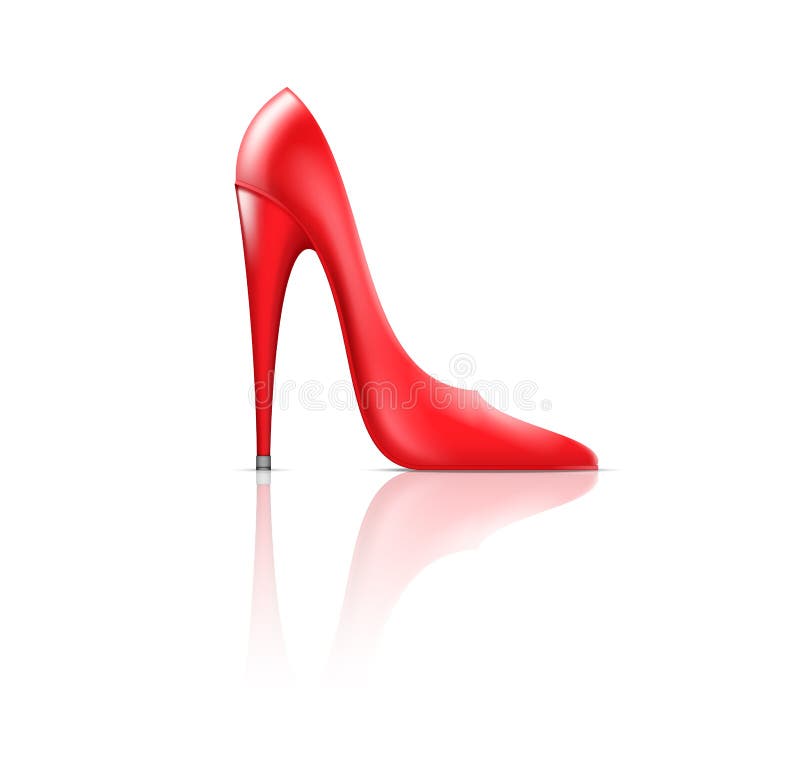 Elegant High Heel Shoe Isolated. Classic Women Leather Red Footwear ...