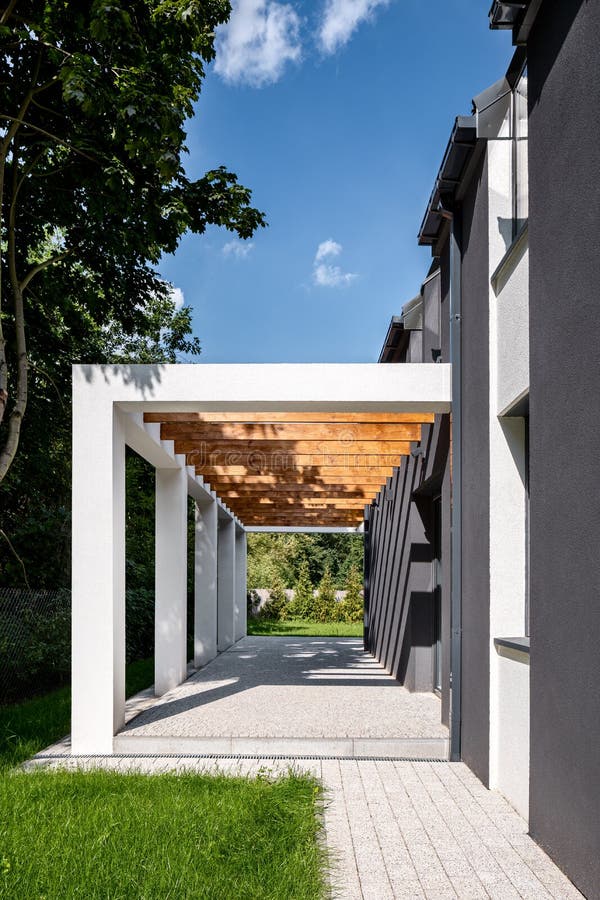 Elegant home veranda with wooden ceiling stock images Elegant home veranda with wooden ceiling stock images