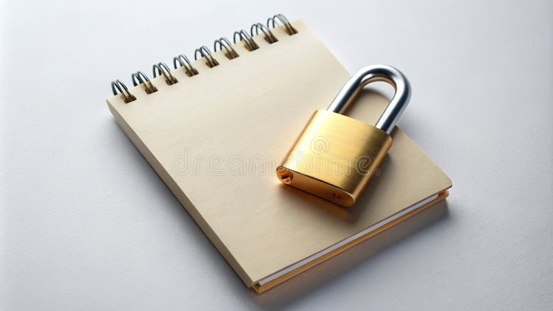 Secure Digital Notes A Minimalist Design for Confidential Data Protection and Encryption stock illustration