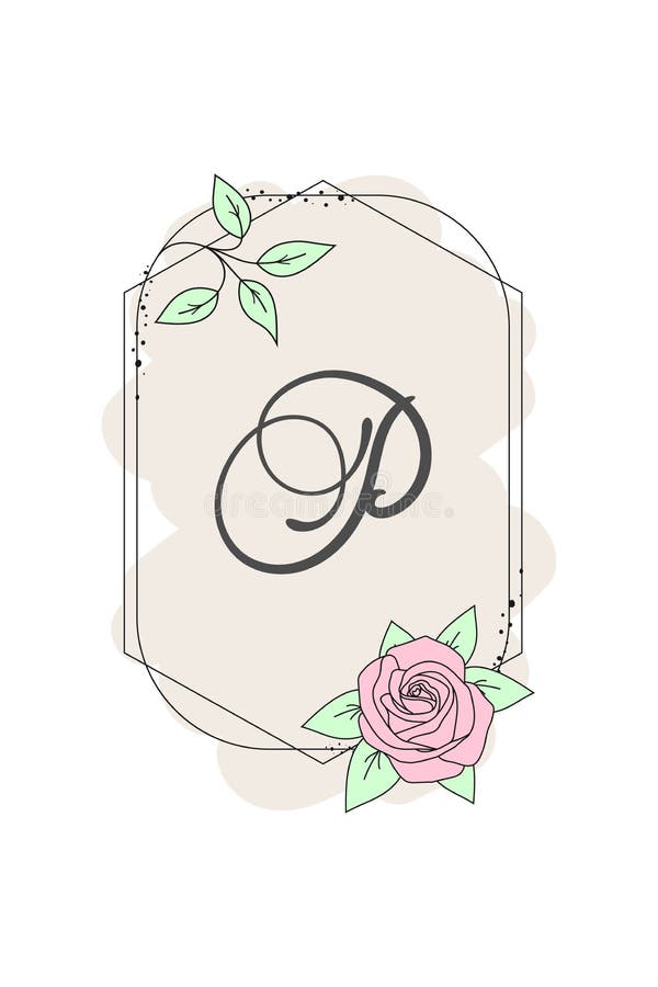 Download Elegant Initial Letter P With Rose Flower Graphic Floral Alphabet Botanical Monogram Font Logo Or Icon Typography Element Stock Illustration Illustration Of Flower Emblem 203009641