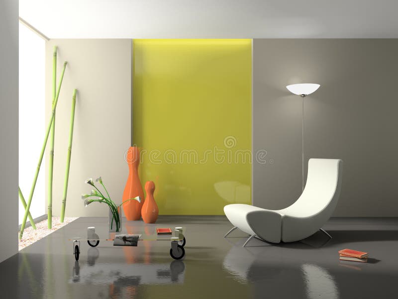 Elegant interior 3D rendering