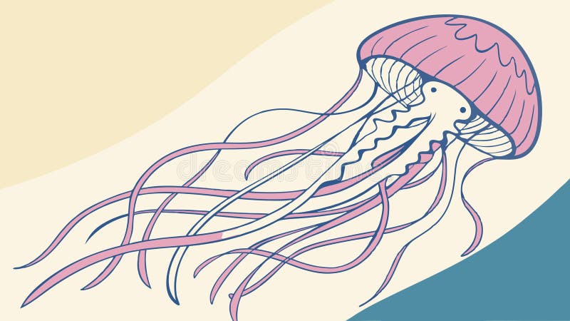 Elegant Jellyfish Floating Marine Life Illustration Art, vector design Generative AI vector illustration