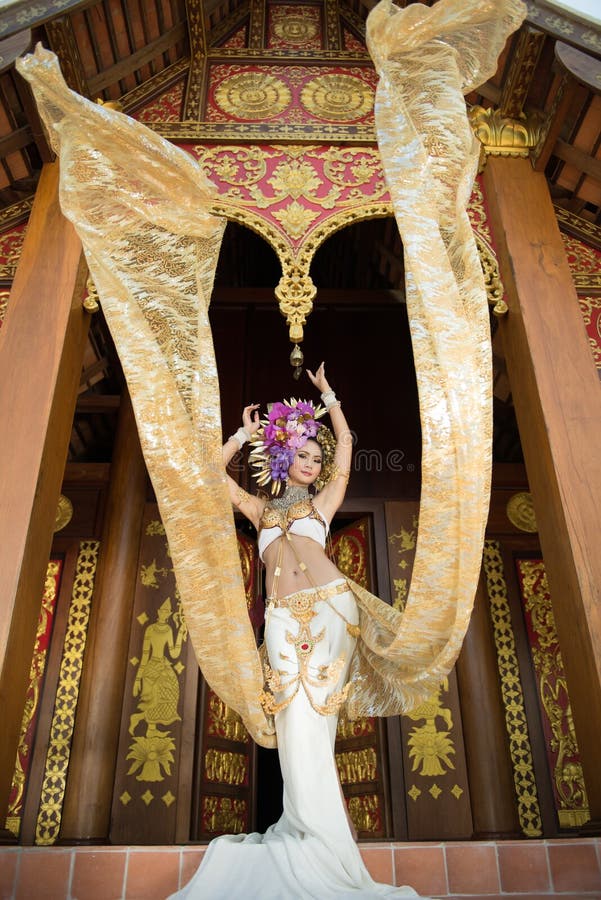 An Elegant Lanna Woman Chiangmai North Thailand Stock Image Image Of 