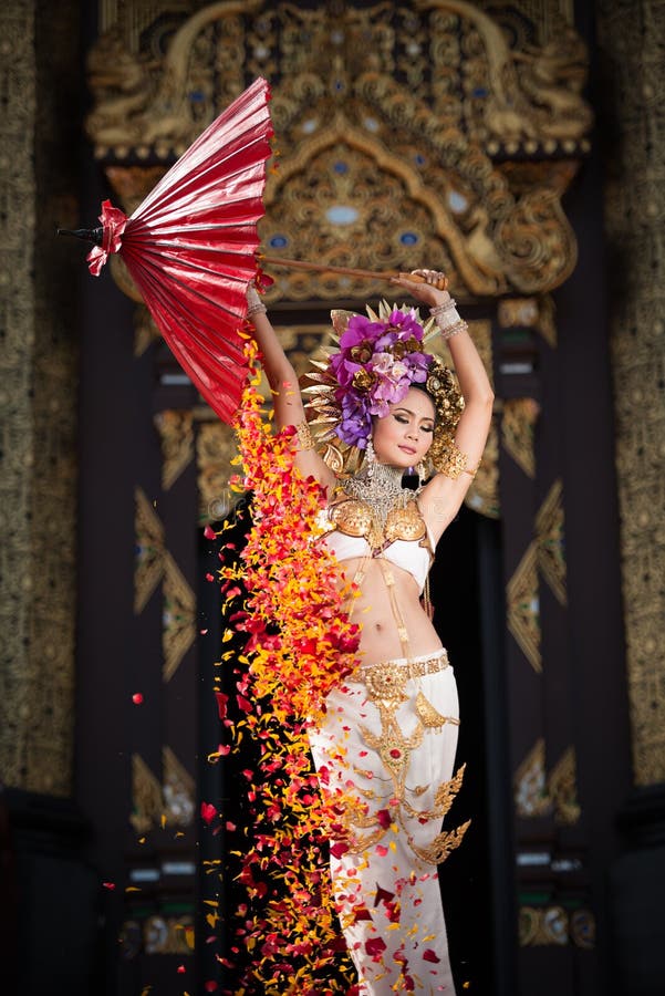 An Elegant Lanna Woman Chiangmai North Thailand Stock Image Image Of 