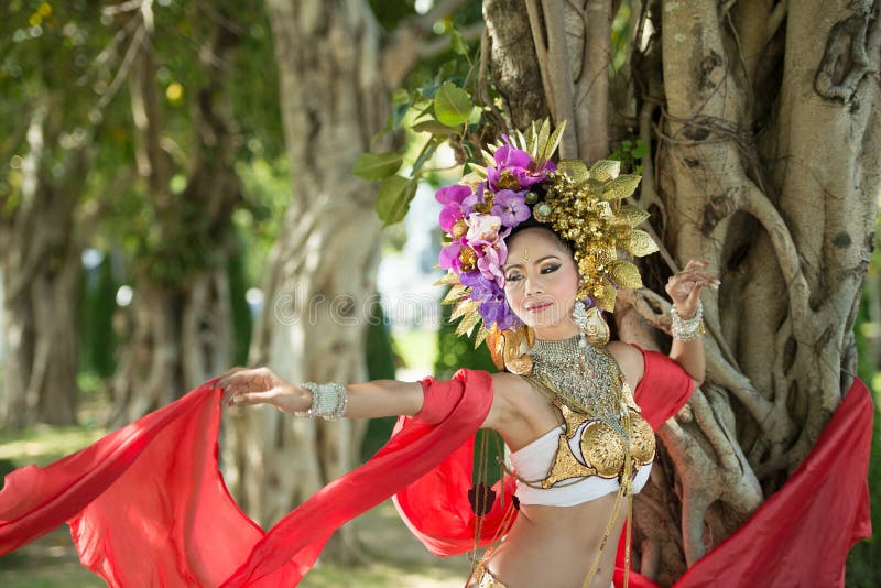 An Elegant Lanna Woman Chiangmai North Thailand Stock Image Image Of 