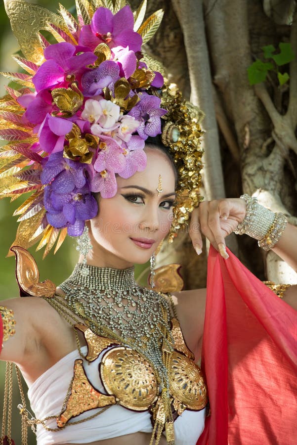 An Elegant Lanna Woman Chiangmai North Thailand Stock Image Image Of 