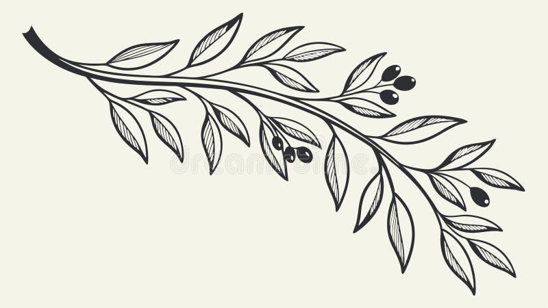 Elegant Leafy Branch Decorative Vector, Nature Inspired Design Element, vector design Generative AI vector illustration