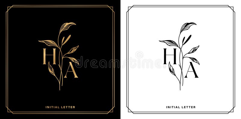 Initial HA logo design with Shield style, Logo business branding