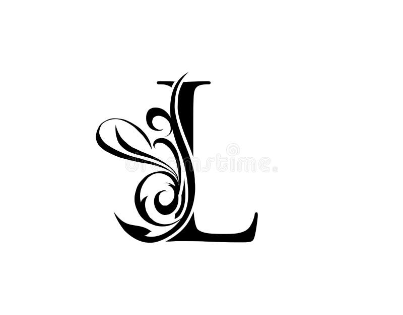 Elegant Letter L. Graceful Royal Style. Calligraphic Arts Logo Stock