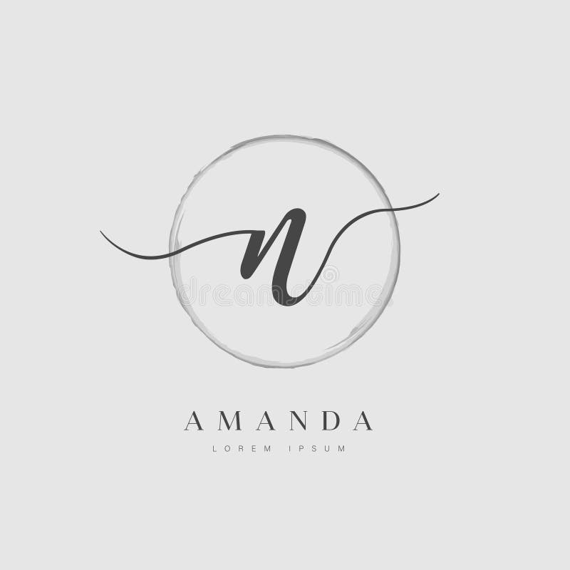 Elegant logo för typ N för initial bokstav royaltyfri illustrationer