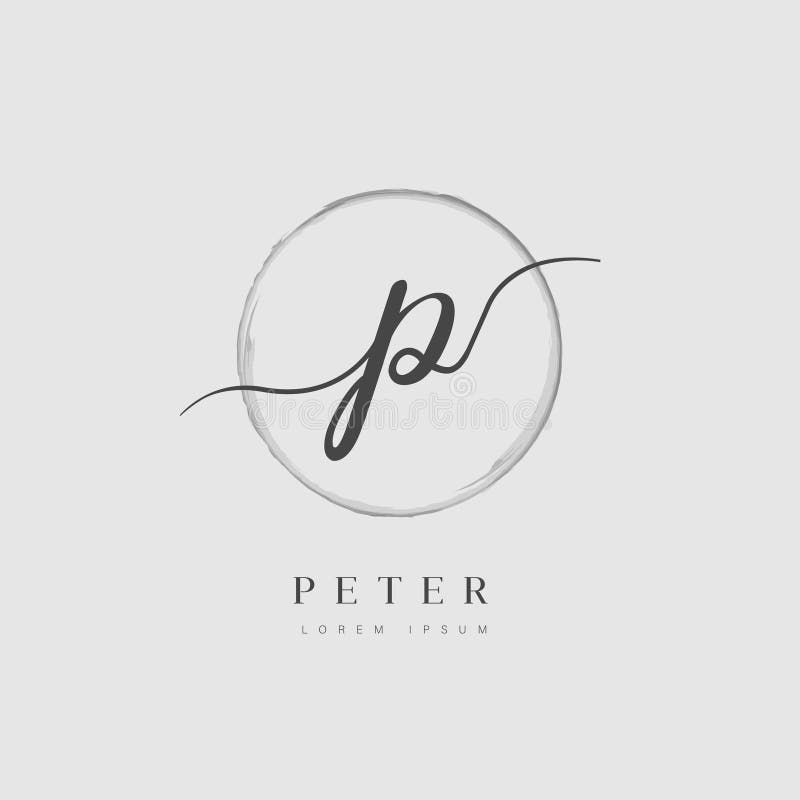 Elegant logo för typ P för initial bokstav vektor illustrationer