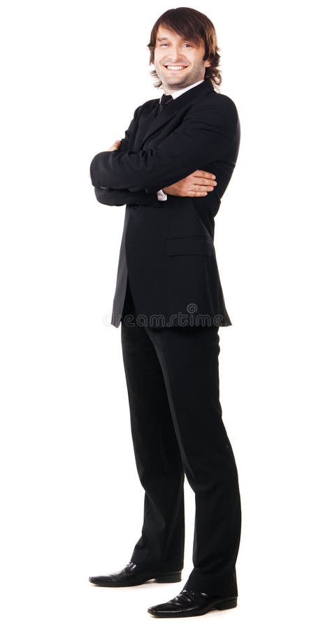 Elegant man in black suit stock photos