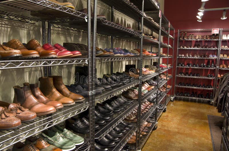 Elegant Man Clothing Shoe Store Stock Image - Image of lighting, brand