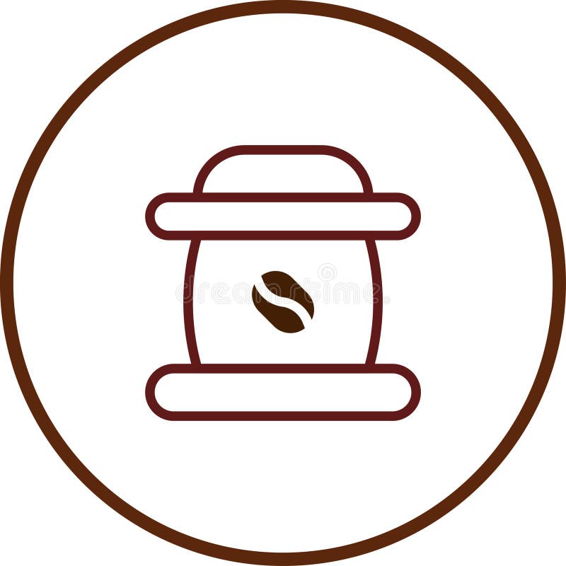 Elegant maro linie de artă boabe de cafea pe fundal alb în cerc maro vector illustration