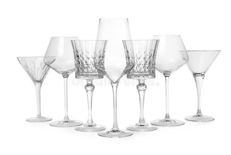 Elegant Martini and Wine Empty Glasses Isolated on White Stock Photo Image of glasses, alcohol