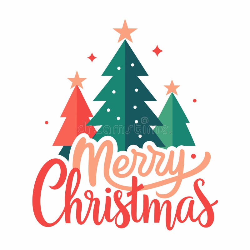 Merry Christmas Tree Silhouette Vector Design vector illustration