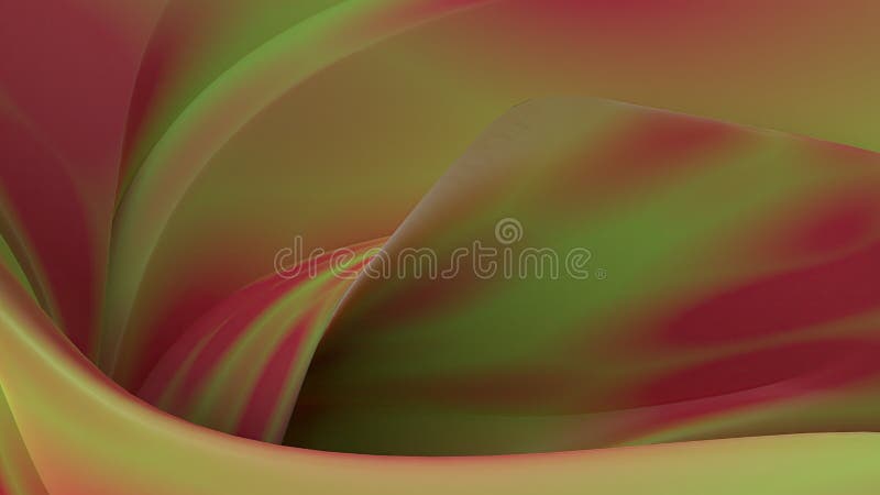 Elegant and Modern 3D Rendering Abstract Background in Bezier Curve Green and Red Colors Representing Simple, Curved and Twisted stock illustration