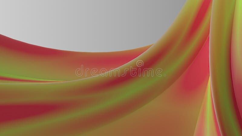 Elegant and Modern 3D Rendering abstract background in green and red that expresses the artistry of simple curved and twisted vector illustration