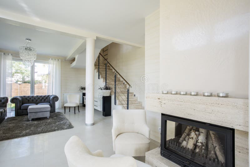 Elegant, Modern and Expensive Interior Stock Image - Image of luxurious